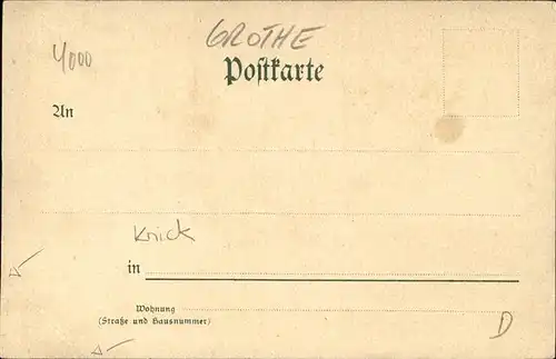 Grothe F. Nr. 14 Duesseldorf Tritonengruppe Koenigsallee Kat. Kuenstlerkarte