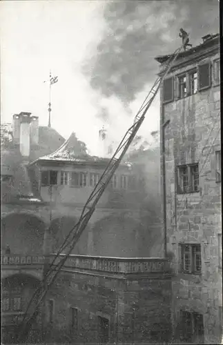 Feuerwehr Schloss Stuttgart Brand  Kat. Rettung