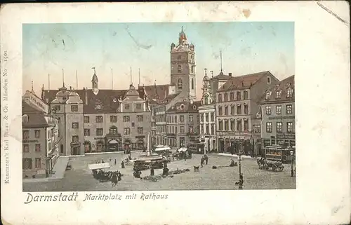 Verlag Braun Nr. 1501 Darmstadt Marktplatz Rathaus / Verlage /