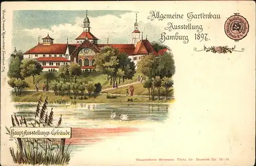 Ausstellung Gartenbau Hamburg 1897 Hauptausstellungsgebaeude / Expositions /