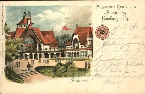 Ausstellung Gartenbau Hamburg 1897 Hauptausstellungsgebaeude Restaurant / Expositions /