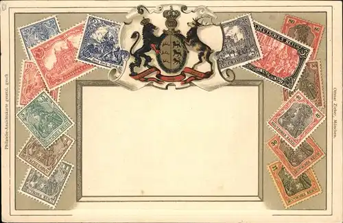 Briefmarke auf Ak Deutsches Reich Germania  Kat. Besonderheiten