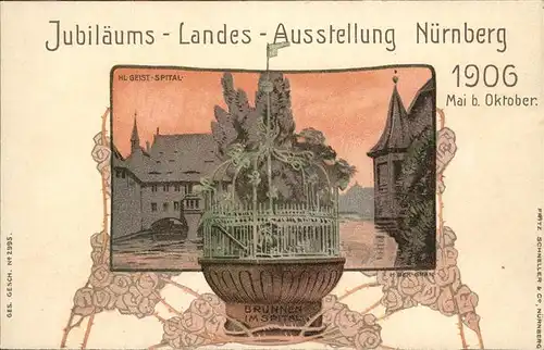 Ausstellung Bayr Landes Nuernberg 1906 Heiligengeist-Spital Brunnen / Expositions /