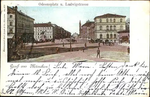 Verlag Braun Nr. 433 Muenchen Odeonsplatz Ludwigstrasse / Verlage /