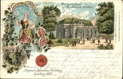 Ausstellung Gartenbau Hamburg 1897 Sektpavillon Mattheus Mueller  / Expositions /