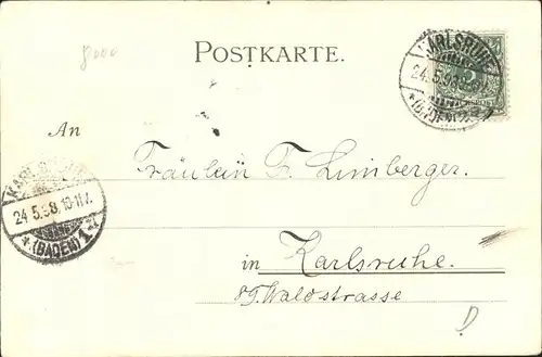 Kley Nr. 89 Karlsplatz Karlsruhe  Kat. Kuenstlerlitho