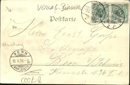 Verlag Buerger Leipzig Nr. 2020 Leipzig Schwanenteich / Lithokarte /