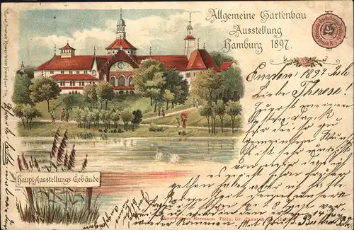 Ausstellung Gartenbau Hamburg 1897 Hauptgebaeude / Expositions /