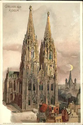 Pfaff C. Nr. 40 Koeln Dom Kat. Kuenstlerlitho