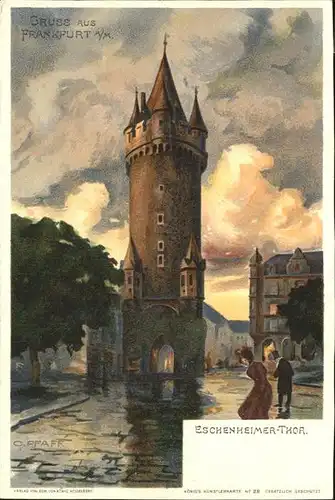 Pfaff C. Nr. 29 Frankfurt Eschenheimer Tor Kat. Kuenstlerlitho