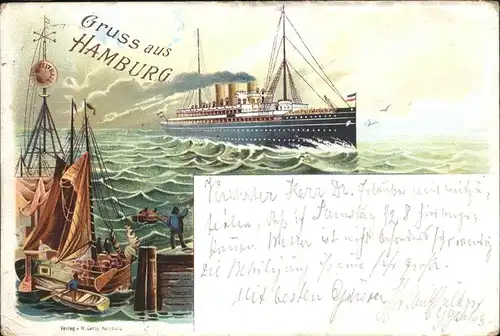 Dampfer Oceanliner Segelboot Hamburg Kat. Schiffe