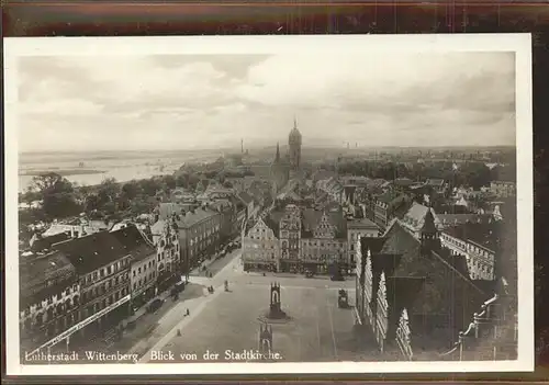 Wittenberg Lutherstadt Stadtblick mit Marktplatz / Wittenberg /Wittenberg LKR