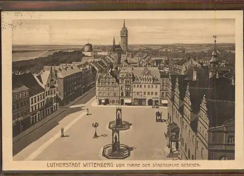 Wittenberg Lutherstadt Stadtblick mit Marktplatz / Wittenberg /Wittenberg LKR