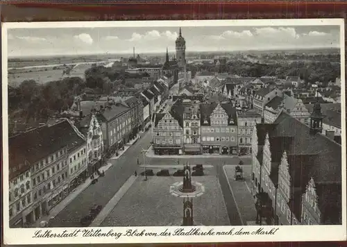 Wittenberg Lutherstadt Panorama mit Stadtkirche und Markt / Wittenberg /Wittenberg LKR