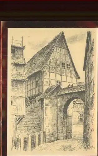 Quedlinburg Eingang zum Fleischhof Illustration Kat. Quedlinburg