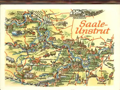 Unstruttal Saale Unstrut Landkarte Prittiz Stoessen Kat. Unstruttal