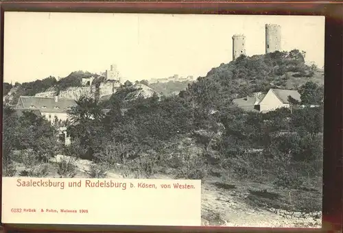 Rudelsburg Saalecksburg Westen Kat. Bad Koesen