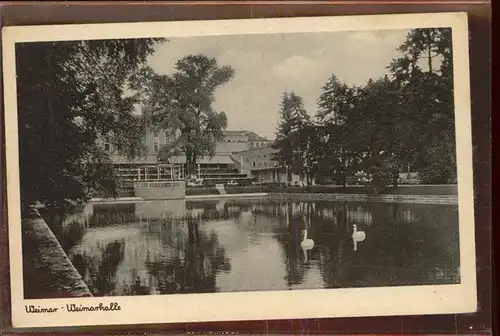 Weimar Thueringen Weimarhalle Schwaene / Weimar /Weimar Stadtkreis