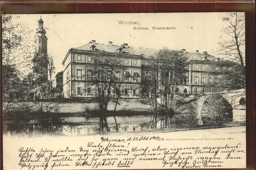 Weimar Thueringen Schloss Wasserseite Bruecke / Weimar /Weimar Stadtkreis