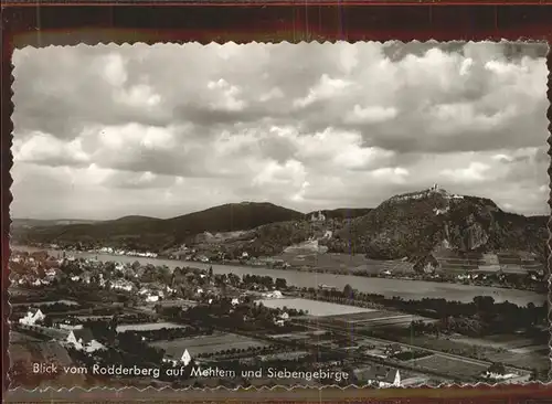 Mehlem Bonn Siebengebirge Blick vom Rodderberg Kat. Bonn