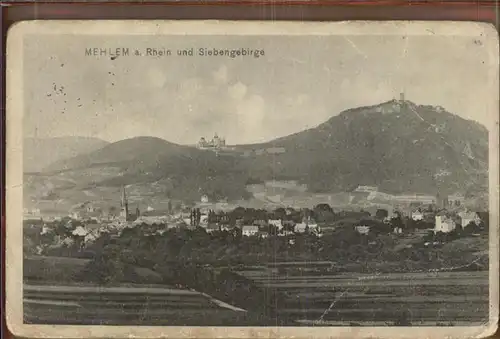 Mehlem Bonn Panorama mit Siebengebirge Kat. Bonn