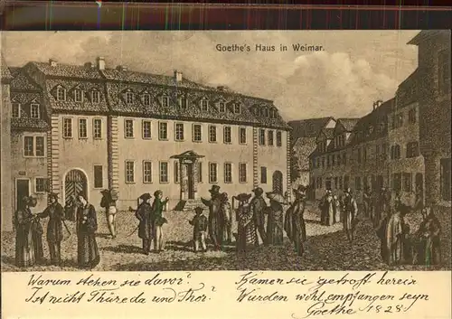 Weimar Thueringen Goethes Haus um 1828 / Weimar /Weimar Stadtkreis
