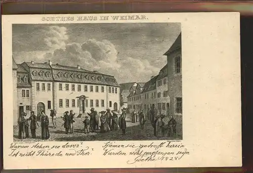 Weimar Thueringen Goethes Haus Kuenstlerkarte Stich von Schuetze 1828 / Weimar /Weimar Stadtkreis