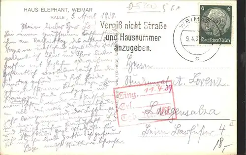 Weimar Thueringen Haus Elephant Konzerthalle / Weimar /Weimar Stadtkreis