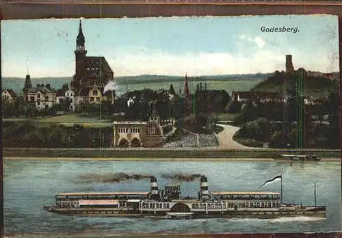 Bad Godesberg Am Rhein Schiff Burg Kat. Bonn