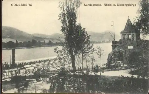 Bad Godesberg Landebruecke Rhein Siebengebirge Kat. Bonn