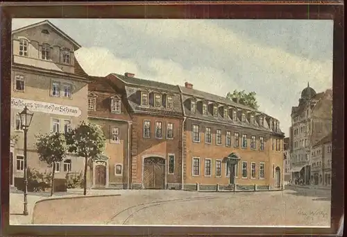 Weimar Thueringen Goethe-Haus Gasthaus zum weissen Schwan Kuenstlerkarte Kindt / Weimar /Weimar Stadtkreis