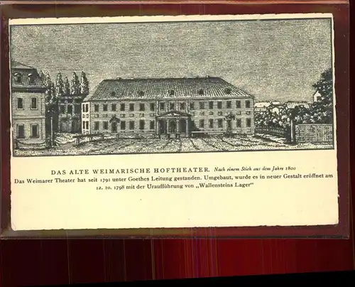 Weimar Thueringen Altes Hoftheather Stich von 1800 Kuenstlerkarte / Weimar /Weimar Stadtkreis