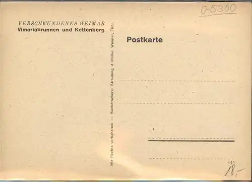 Weimar Thueringen Vimariabrunnen Kettenberg Kuenstlerkarte Kurt Halboth / Weimar /Weimar Stadtkreis