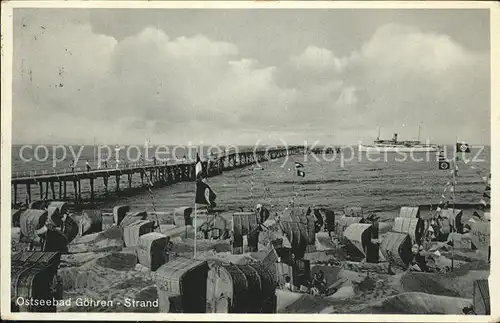 Goehren Ruegen Strandleben Strandkorb Landungsbruecke Dampfer Kat. Goehren Ruegen