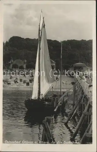 Goehren Ruegen Seebruecke Segelboot Strand Kat. Goehren Ruegen