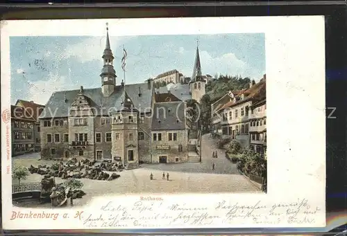 Blankenburg Harz Rathaus mit Marktplatz Kat. Blankenburg