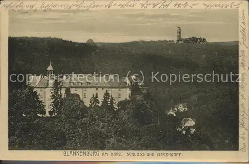 Blankenburg Harz Blick auf Schloss u.Ziegenkopf Kat. Blankenburg