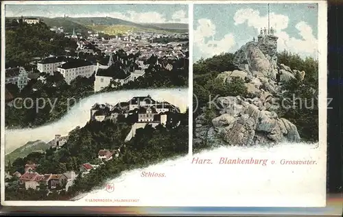 Blankenburg Harz Grossvater Felsen u.Schloss Kat. Blankenburg