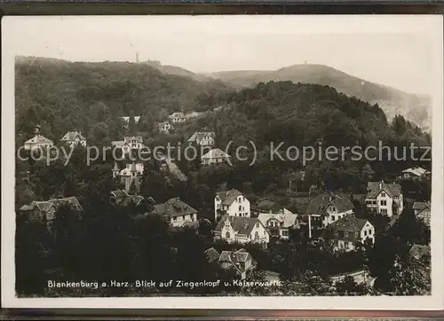 Blankenburg Harz Blick auf Ziegenkopf u.Kaiserwarte Kat. Blankenburg
