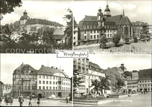 Weissenfels Saale Schloss Rathaus Marienkirche Sparkasse Karl-Marx-Platz / Weissenfels /Burgenlandkreis LKR