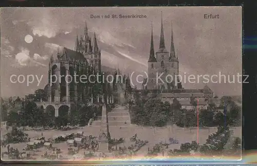 Erfurt Dom und St.Severikirche Markttag Kat. Erfurt