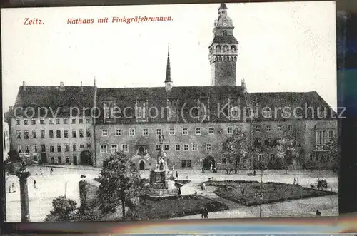 Zeitz Burgenland Rathaus mit Finkgraefebrunnen Kat. Zeitz