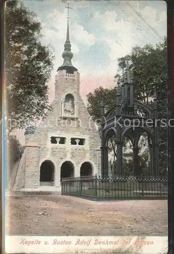 Luetzen Kapelle und Gustav Adolf Denkmal Kat. Luetzen