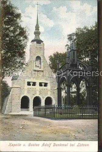 Luetzen Gustav Adolph Denkmal mit Kapelle Kat. Luetzen