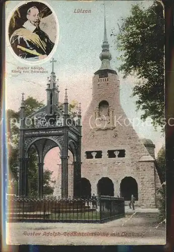 Luetzen Gustav Adolph Denkmal mit Kapelle Kat. Luetzen