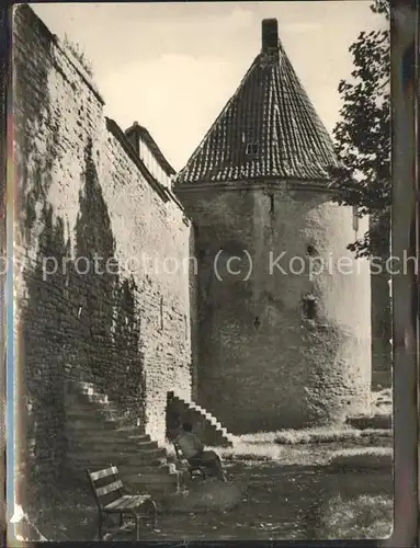 Zeitz Burgenland Wehrturm mit Stadtmauer Kat. Zeitz