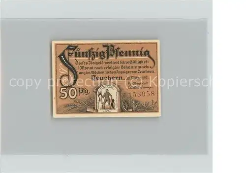 Teuchern Notgeld 50 Pfennig Kat. Teuchern