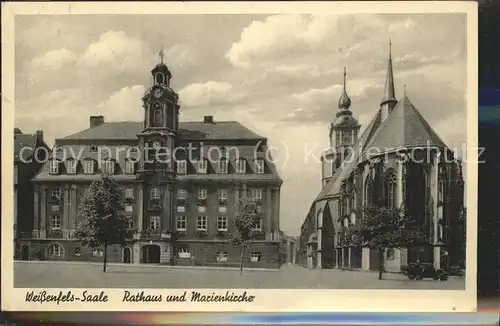Weissenfels Saale Rathaus und Marienkirche Kat. Weissenfels