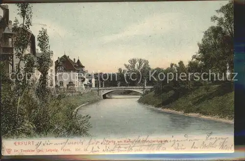 Erfurt Kanal mit Pfoertchenbruecke Kat. Erfurt