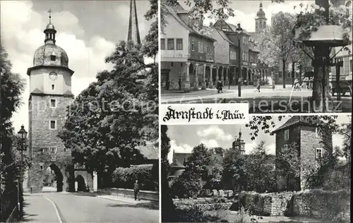 Arnstadt Ilm Neideckturm Kirche Markt Brunnen / Arnstadt /Ilm-Kreis LKR